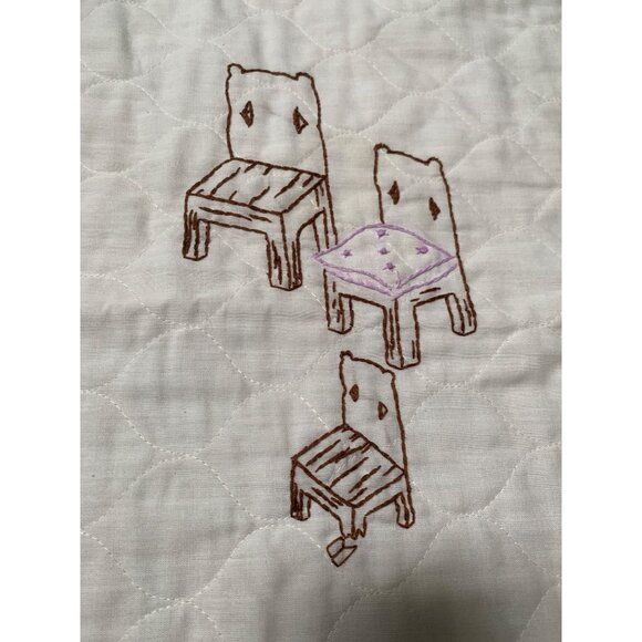 Handmade Once Upon a Time There Were Three Bears Quilted HandStitched Needle Poi - Picture 4 of 13